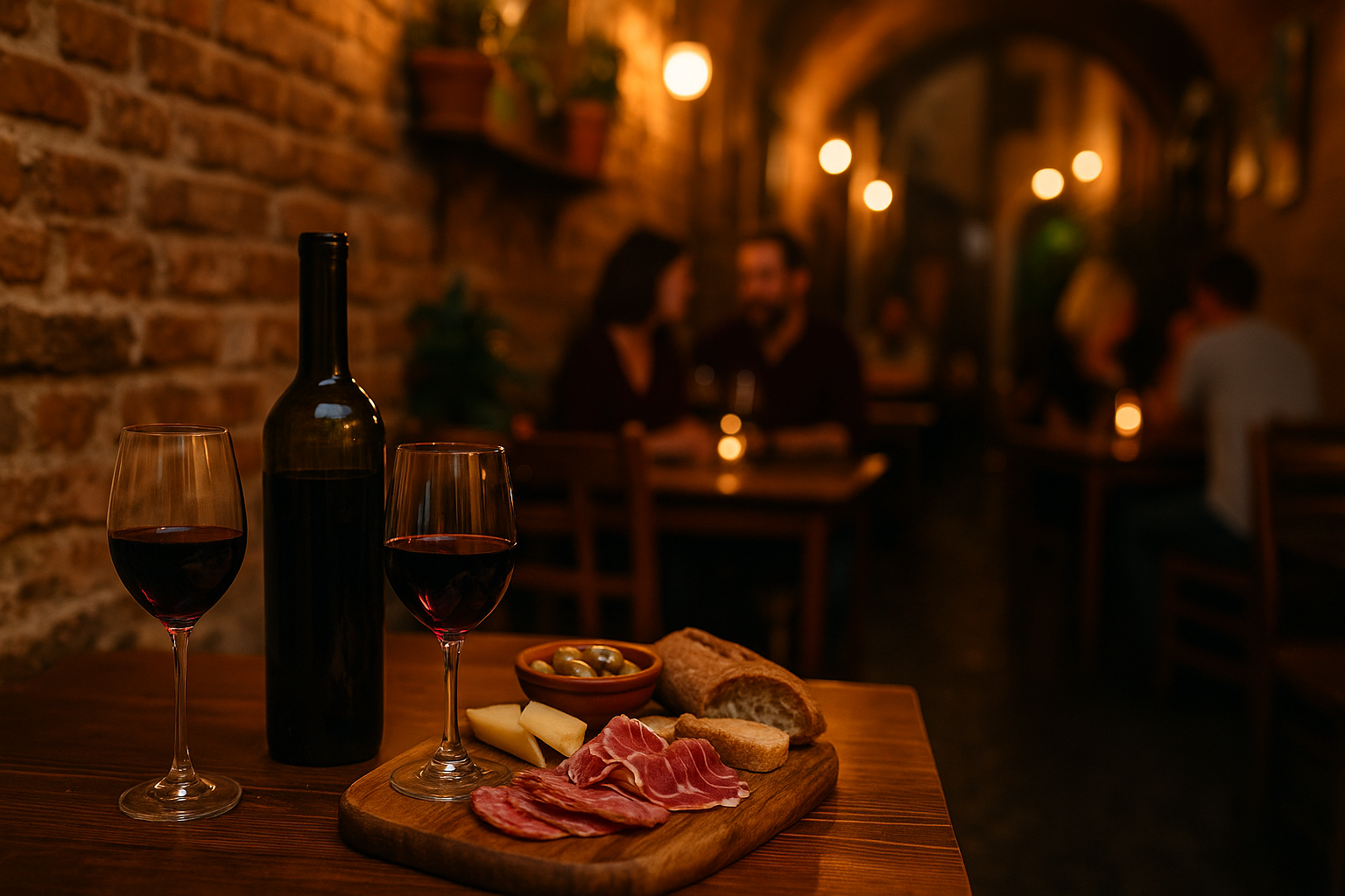 European street scene with cafes