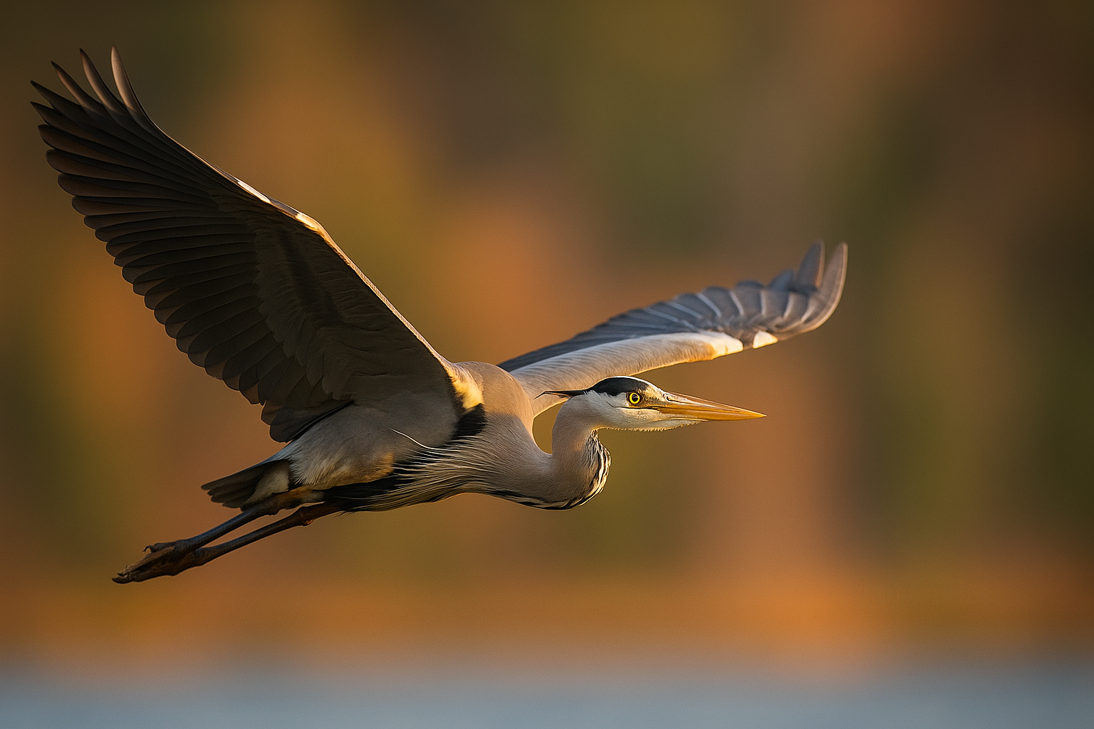 Bird in flight with motion blur background